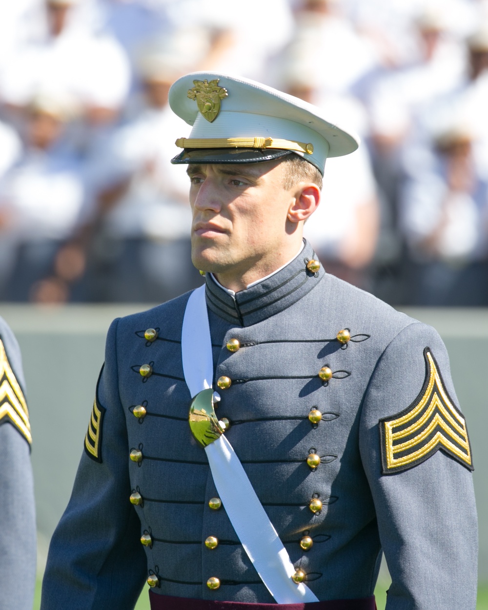 Cadet enters Michie Stadium for graduation
