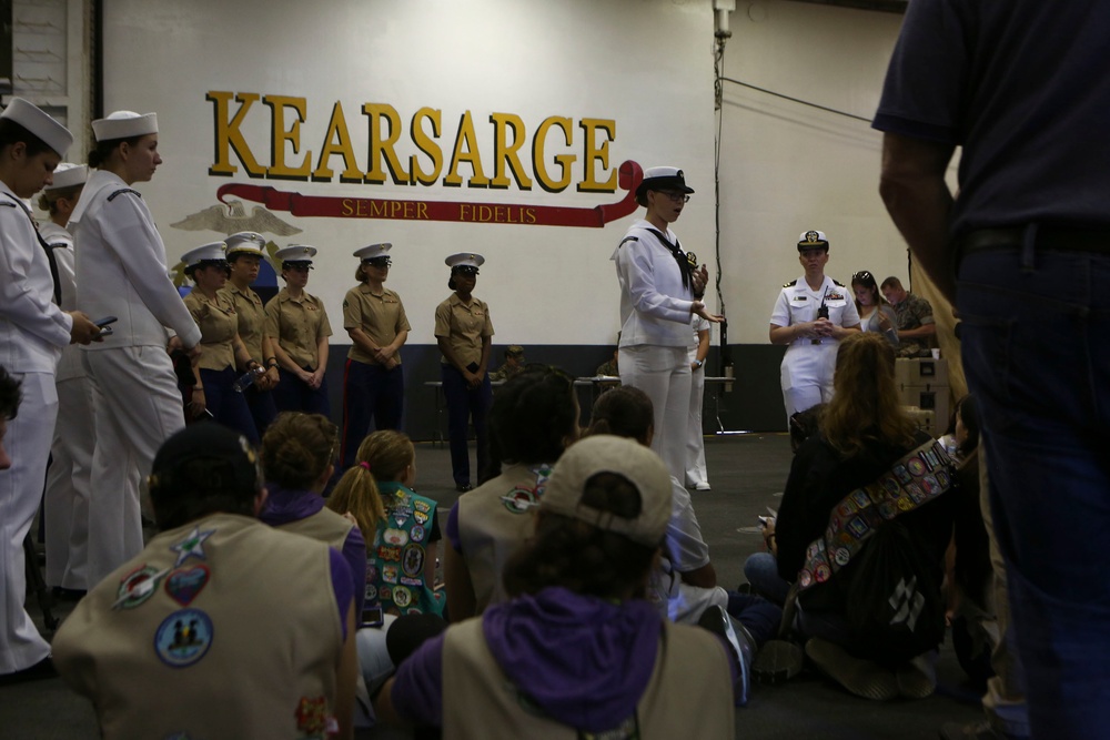 Girl Scouts Visit Fleet Week Service Members