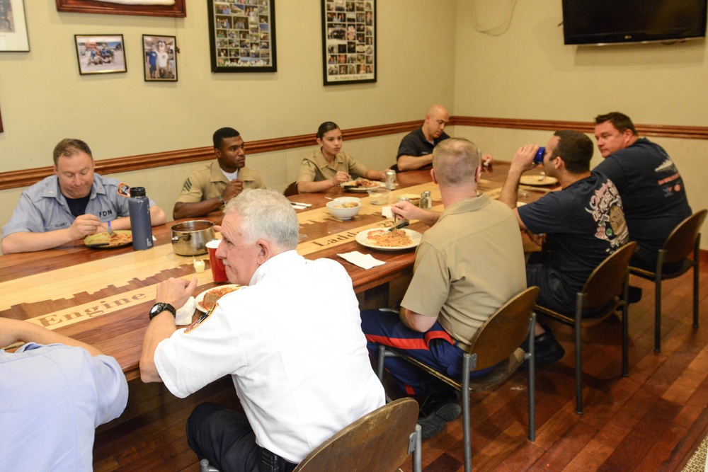 FDNY and Marines Bond over Spaghetti Dinner