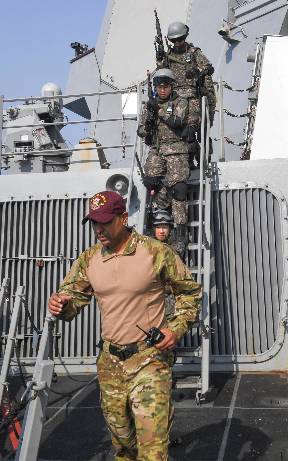 USS Wayne E. Meyer and the Republic of Korea Navy Ship Conduct a Bilateral VBSS Training Exercise