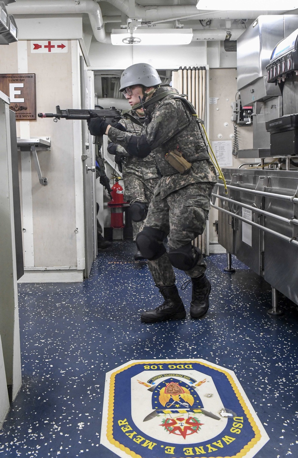 USS Wayne E. Meyer and the Republic of Korea Navy Ship Conduct a Bilateral VBSS Training Exercise
