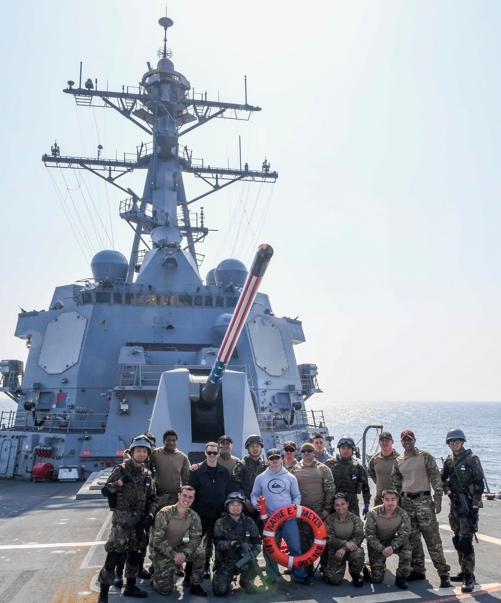 USS Wayne E. Meyer and the Republic of Korea Navy Ship Conduct a Bilateral VBSS Training Exercise