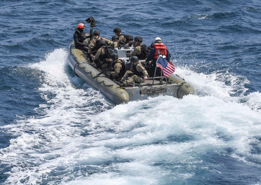 USS Wayne E. Meyer and the Republic of Korea Navy Ship Conduct a Bilateral VBSS Training Exercise