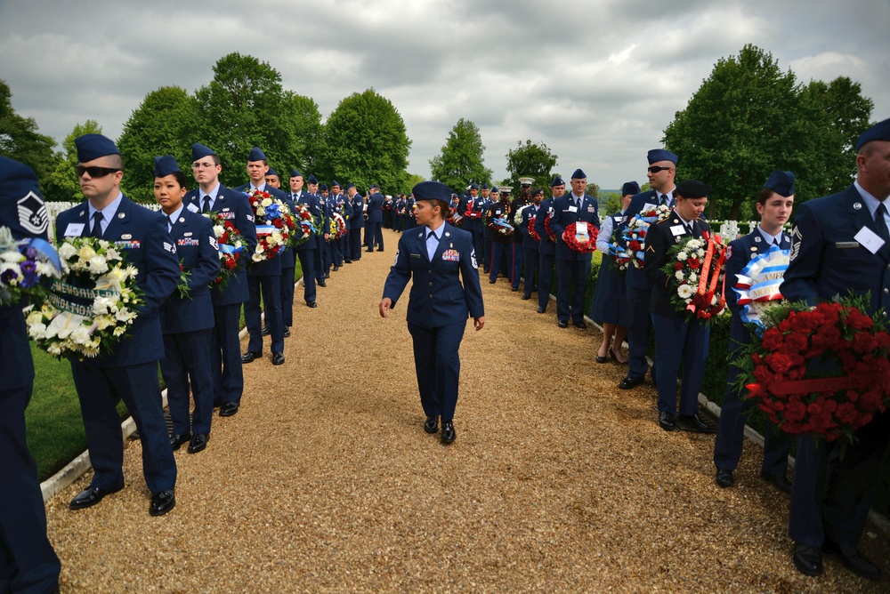 U.S. Service members honor the fallen during Madingley Memorial Day Ceremony