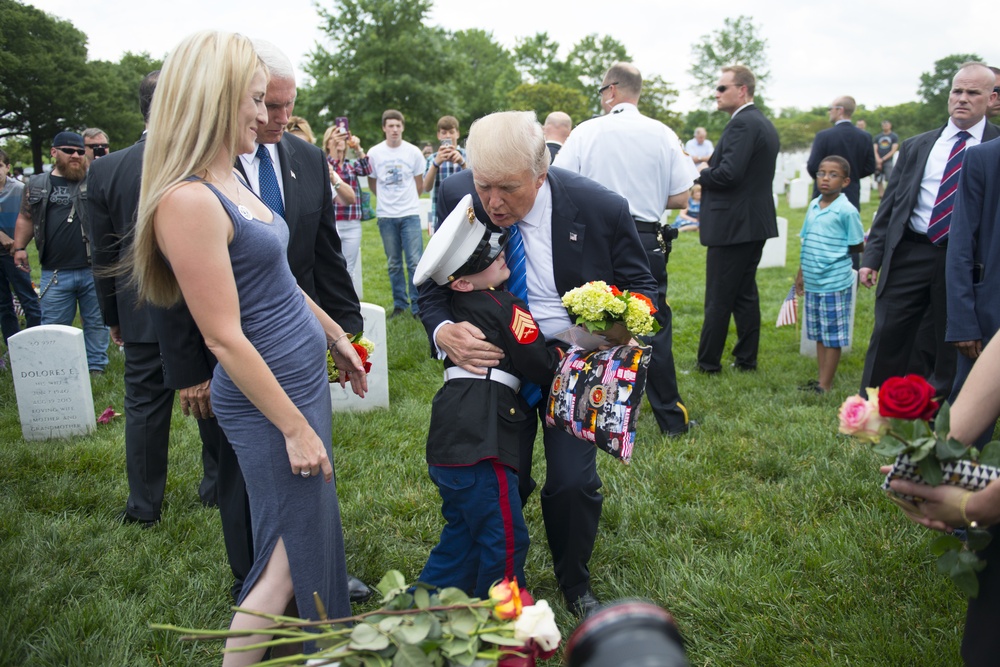 President Donald J. Trump and Vice President Mike Pence Visit Section 60 of Arlington National Cemetery