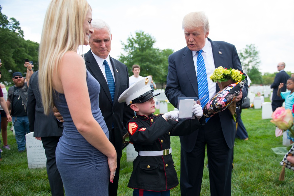 President Donald J. Trump and Vice President Mike Pence Visit Section 60 of Arlington National Cemetery