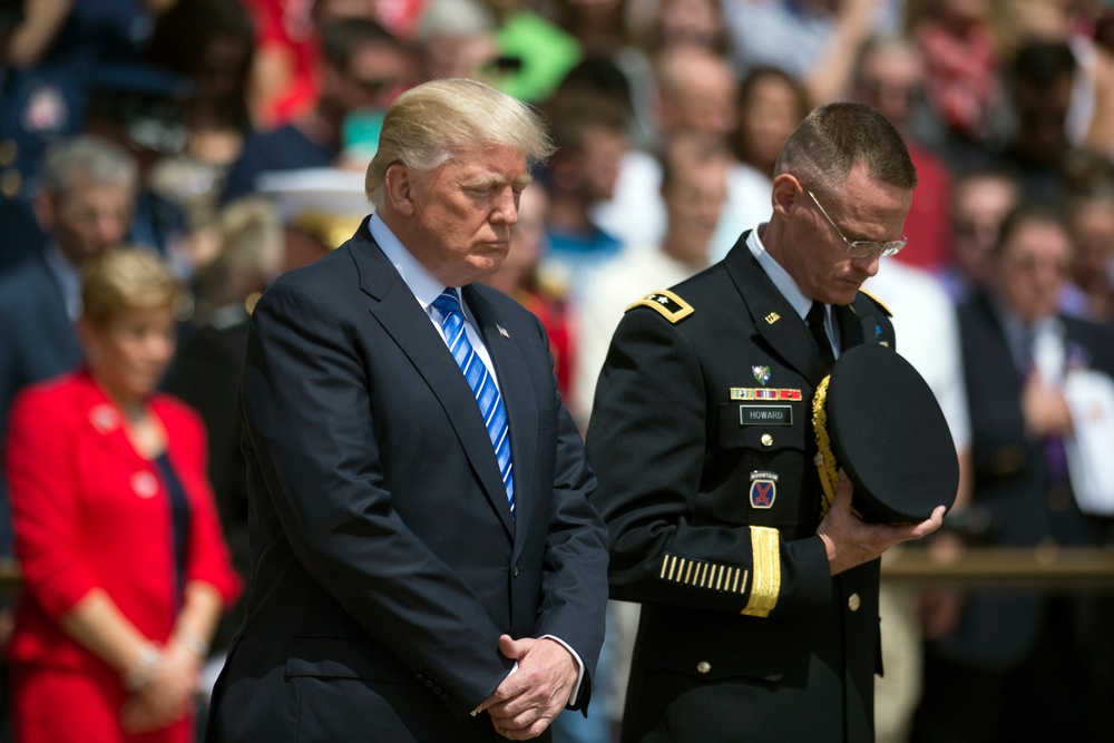Trump, Pence, Mattis and Dunford Visit Arlington National Cemetery