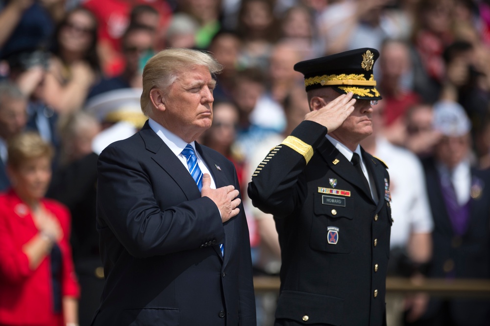 Trump, Pence, Mattis and Dunford Visit Arlington National Cemetery