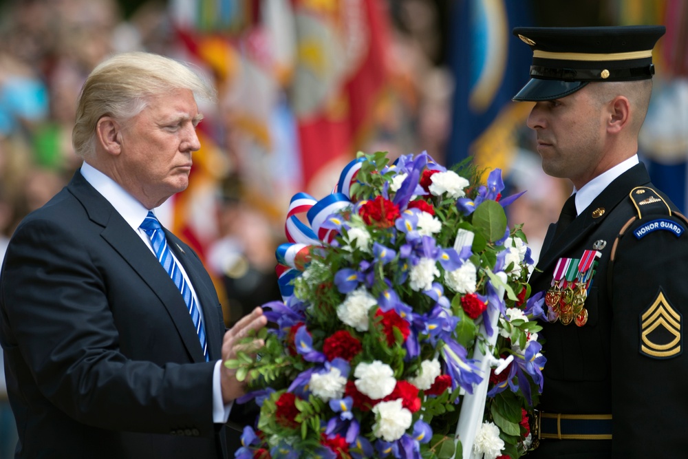 Trump, Pence, Mattis and Dunford Visit Arlington National Cemetery