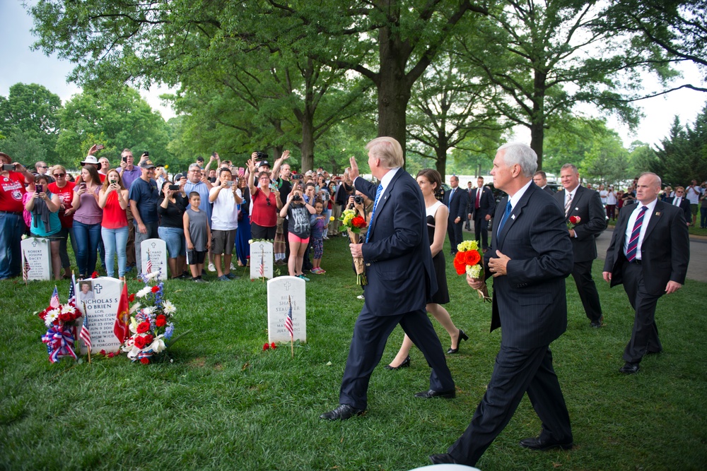 President Donald J. Trump and Vice President Mike Pence Visit Section 60 of Arlington National Cemetery