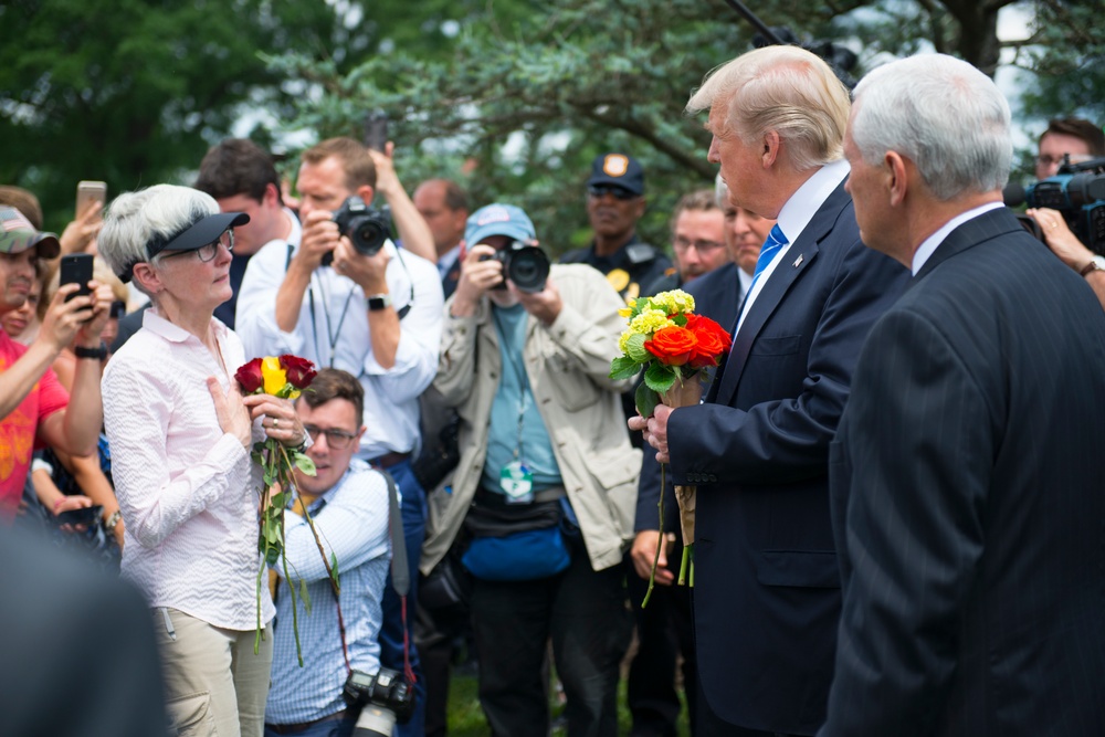 President Donald J. Trump and Vice President Mike Pence Visit Section 60 of Arlington National Cemetery