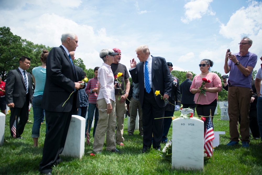 President Donald J. Trump and Vice President Mike Pence Visit Section 60 of Arlington National Cemetery