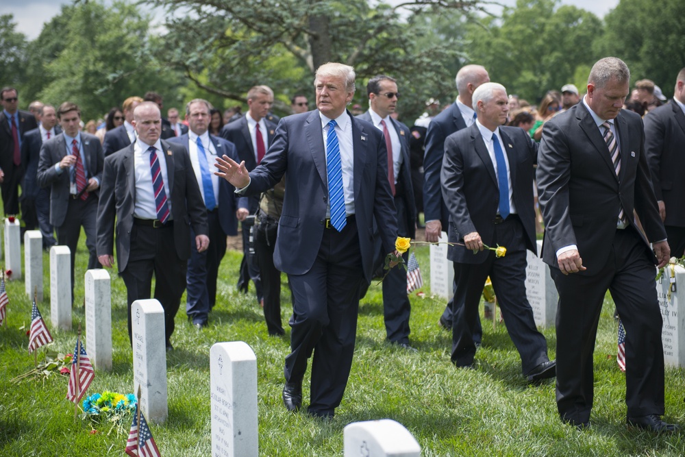 President Donald J. Trump and Vice President Mike Pence Visit Section 60 of Arlington National Cemetery