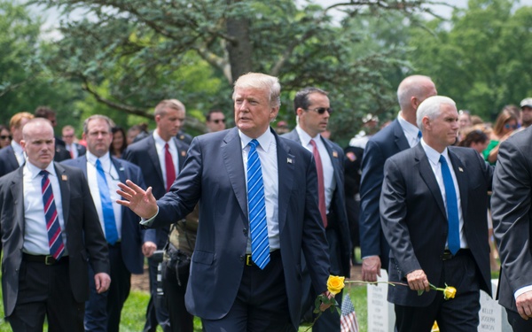 President Donald J. Trump and Vice President Mike Pence Visit Section 60 of Arlington National Cemetery