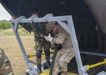 Sky Soldiers Fast Rope from Greek Helicopter