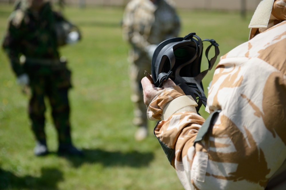 British Forces Practice Mask Confidence in TSC Facility