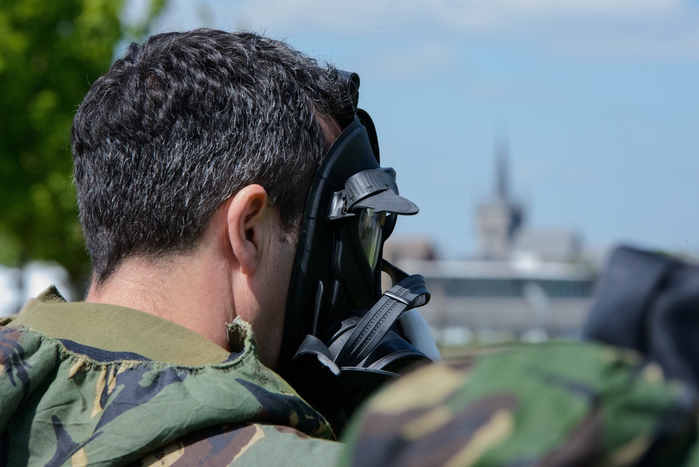 British Forces Practice Mask Confidence in TSC Facility