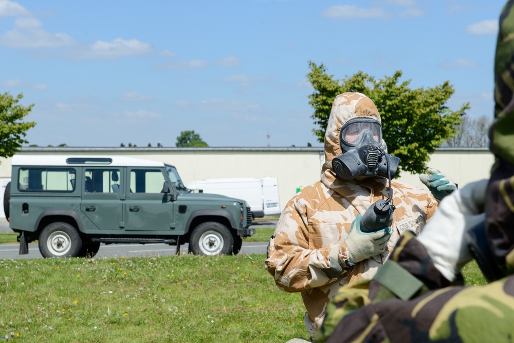 British Forces Practice Mask Confidence in TSC Facility