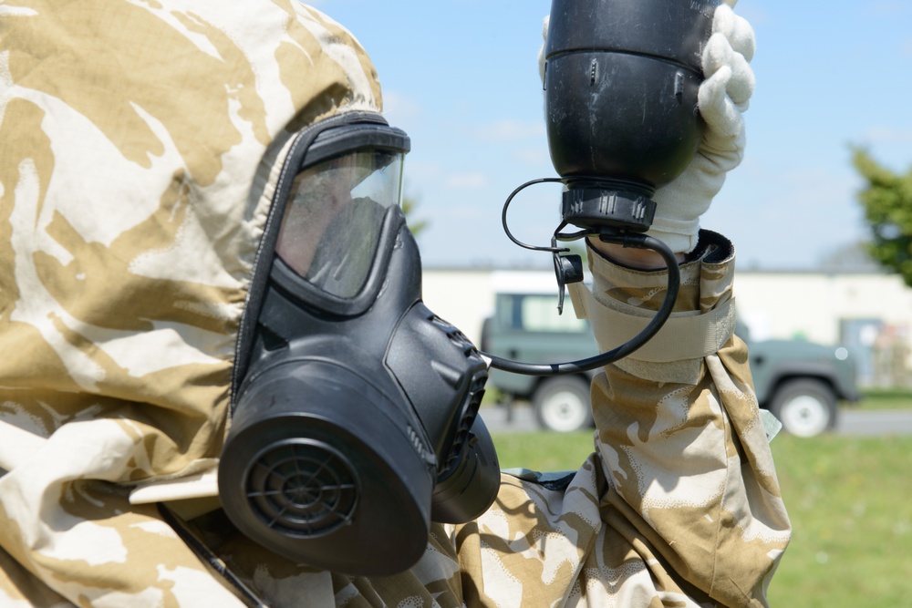 British Forces Practice Mask Confidence in TSC Facility