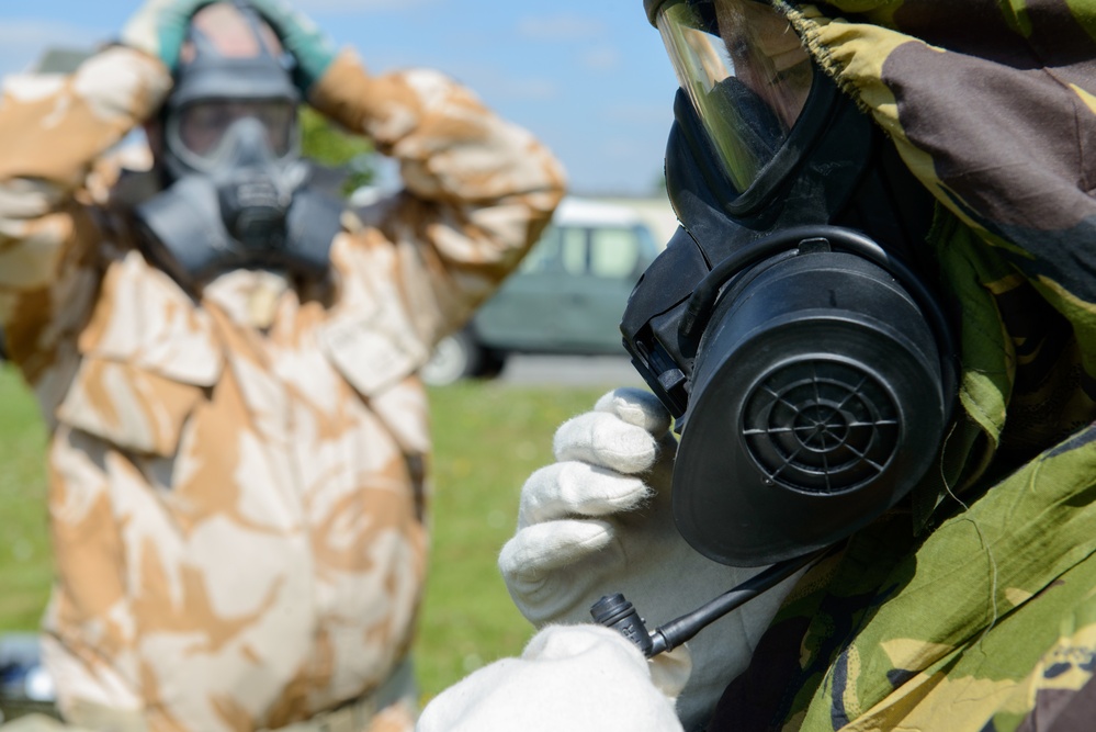 British Forces Practice Mask Confidence in TSC Facility