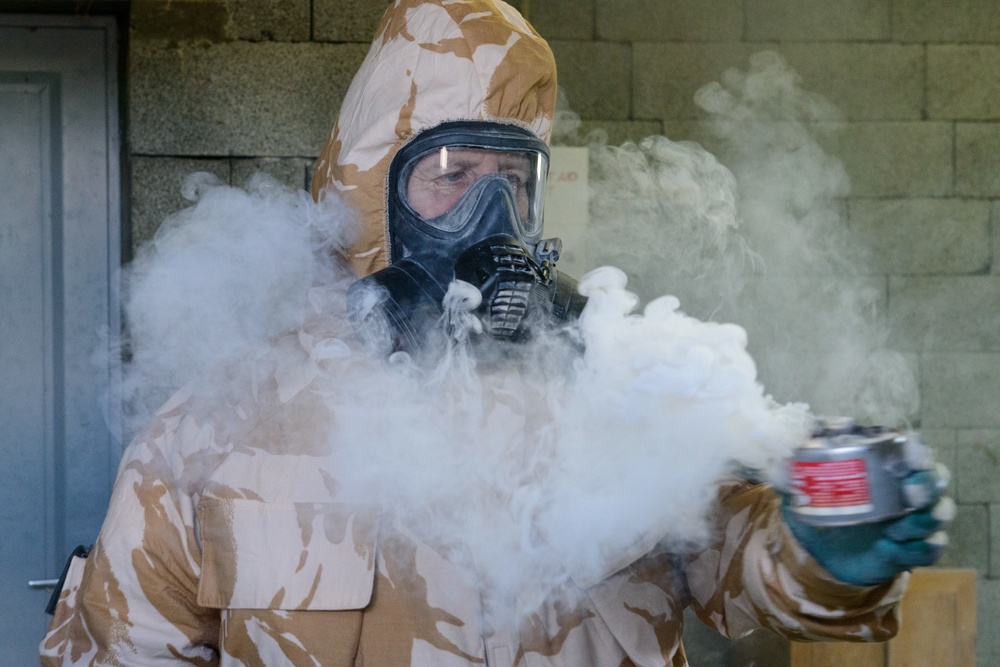 British Forces Practice Mask Confidence in TSC Facility