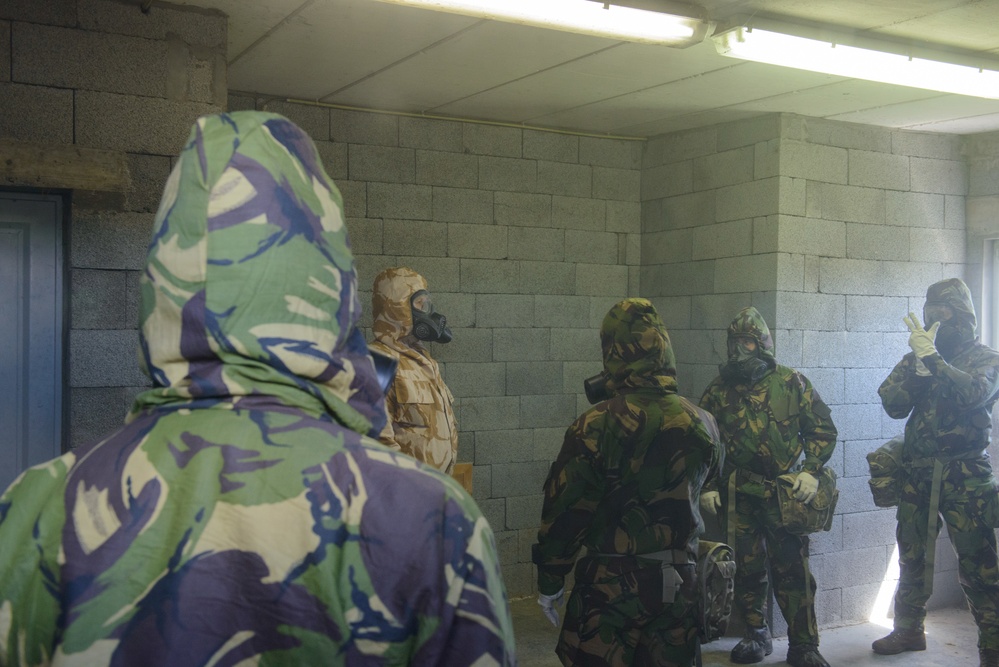 British Forces Practice Mask Confidence in TSC Facility