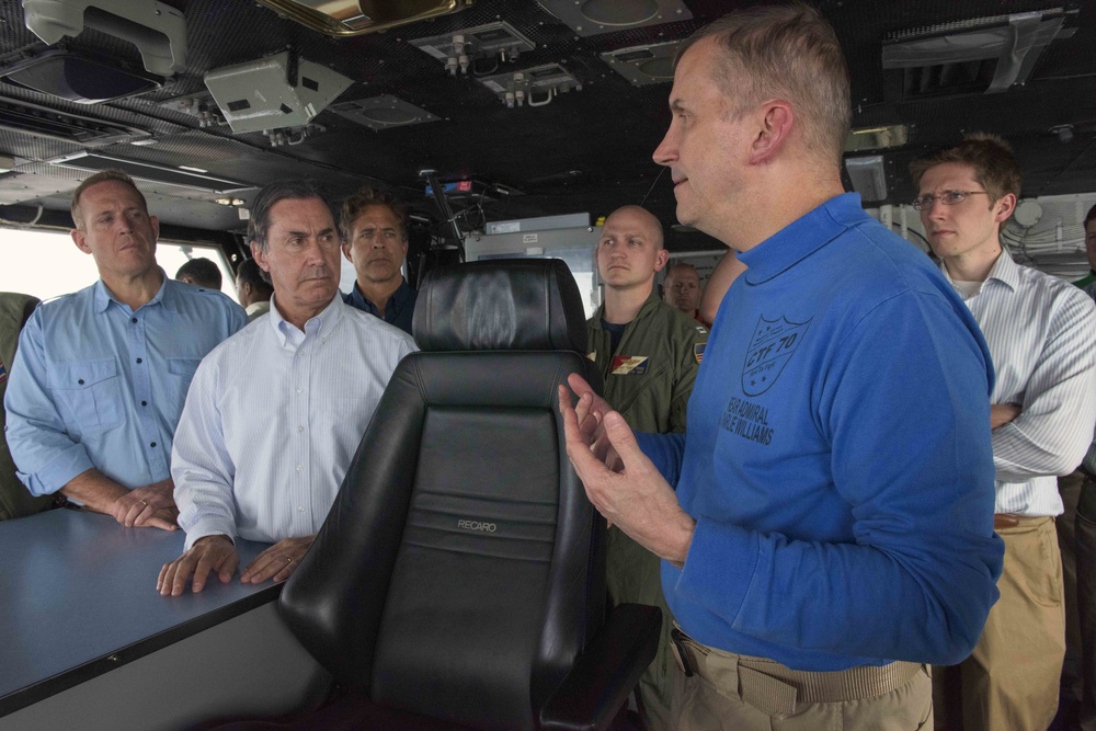 Rear Adm. Charles Williams Talks to Congressmen