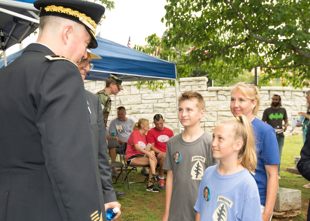 MG Stephen Farmen Speaks with Children