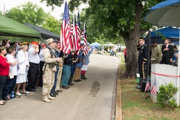 MG Stephen Farmen Salutes Memorial Day Colorguard