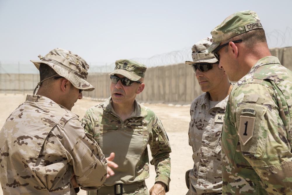 CSM Benjamin Jones and CSM Joseph Cornelison visit ISF NCO academy