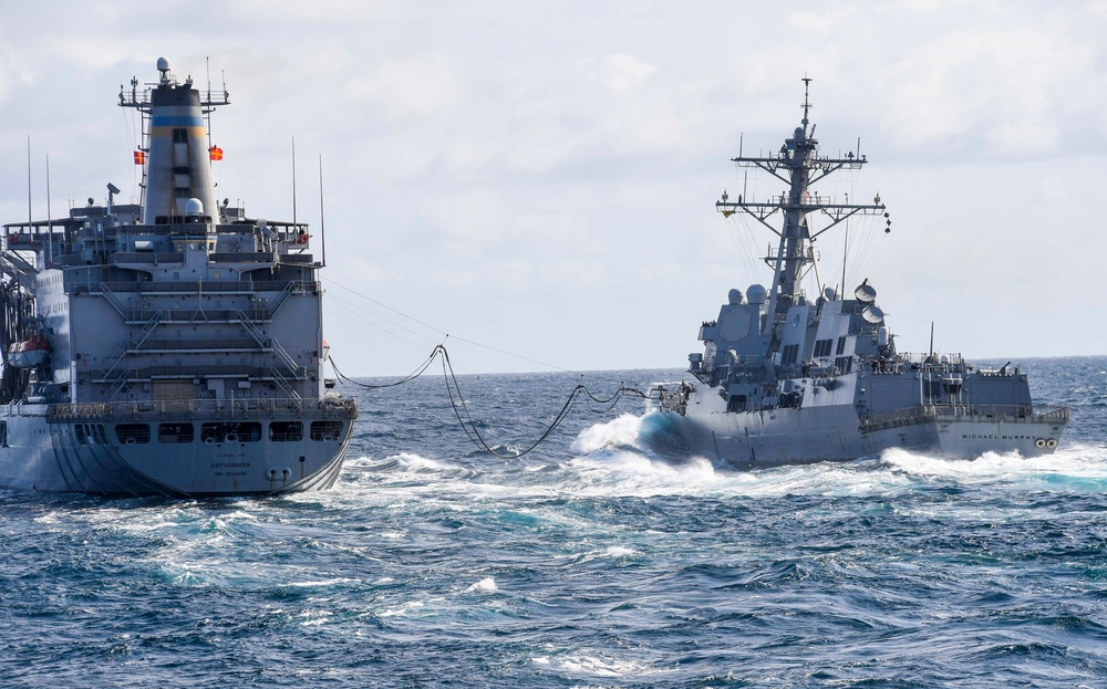 USS Michael Murphy Conducts a Replenishment-at-Sea