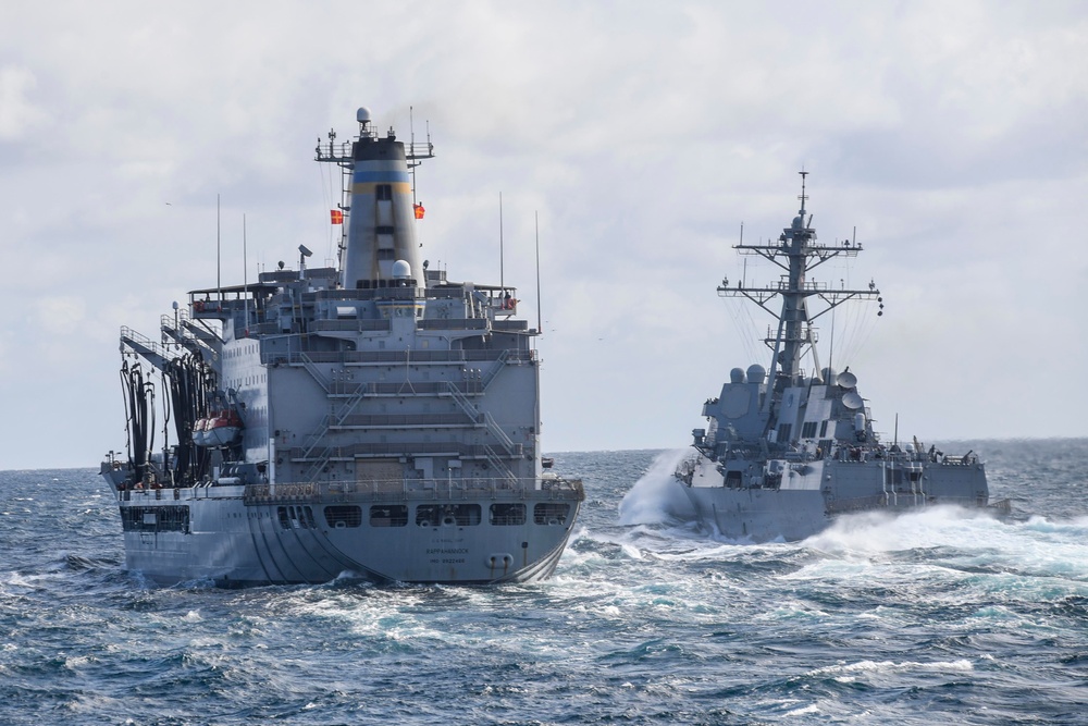 USS Michael Murphy Conducts a Replenishment-at-Sea