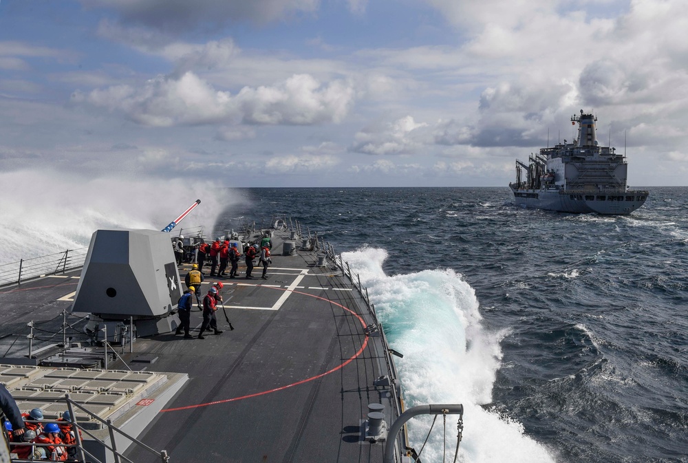 USS Wayne E. Meyer Conducts a Replenishment-at-Sea