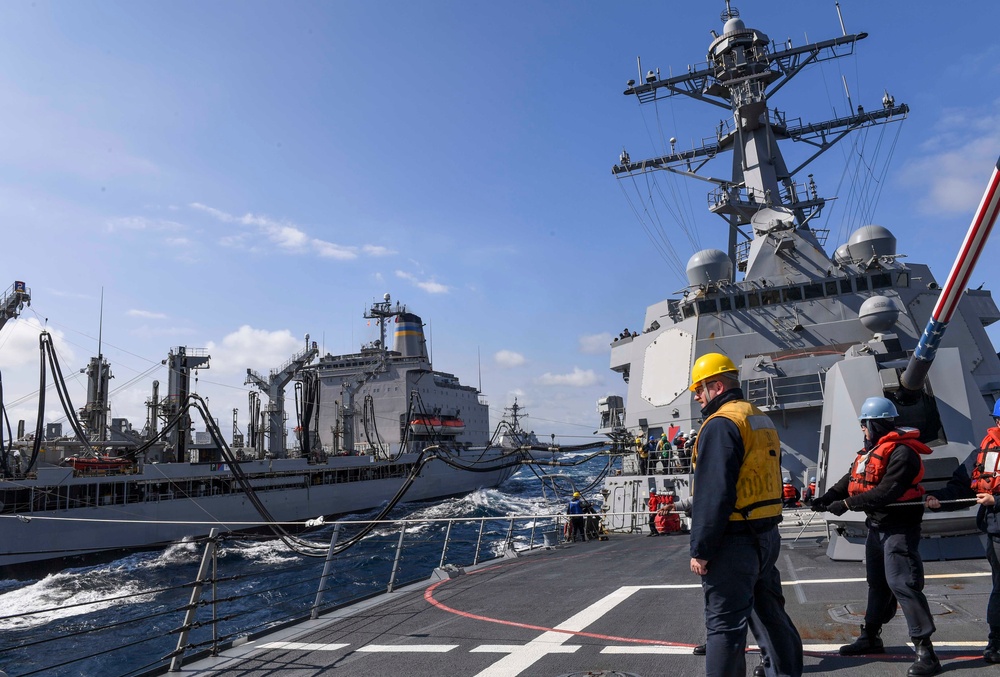 USS Wayne E. Meyer Conducts a Replenishment-at-Sea