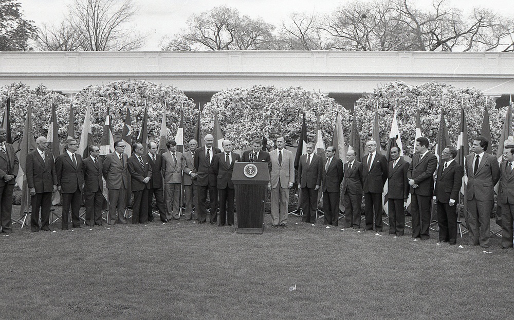 Pres. Reagan announces scholarship program for Caribbean students for US study.