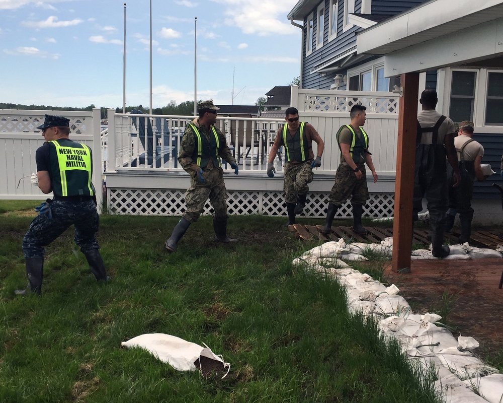 New York Naval Militia conducts sandbag operations in response to Lake Ontario flooding