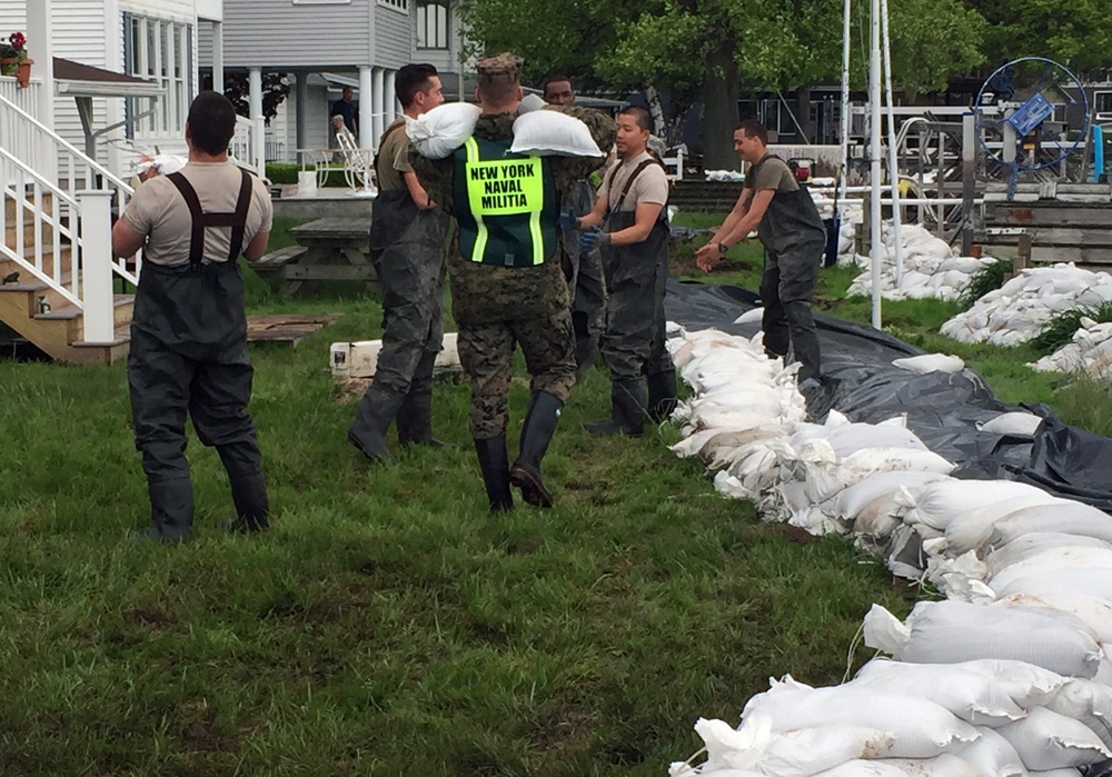 New York Naval Militia conducts sandbag operations in response to Lake Ontario flooding