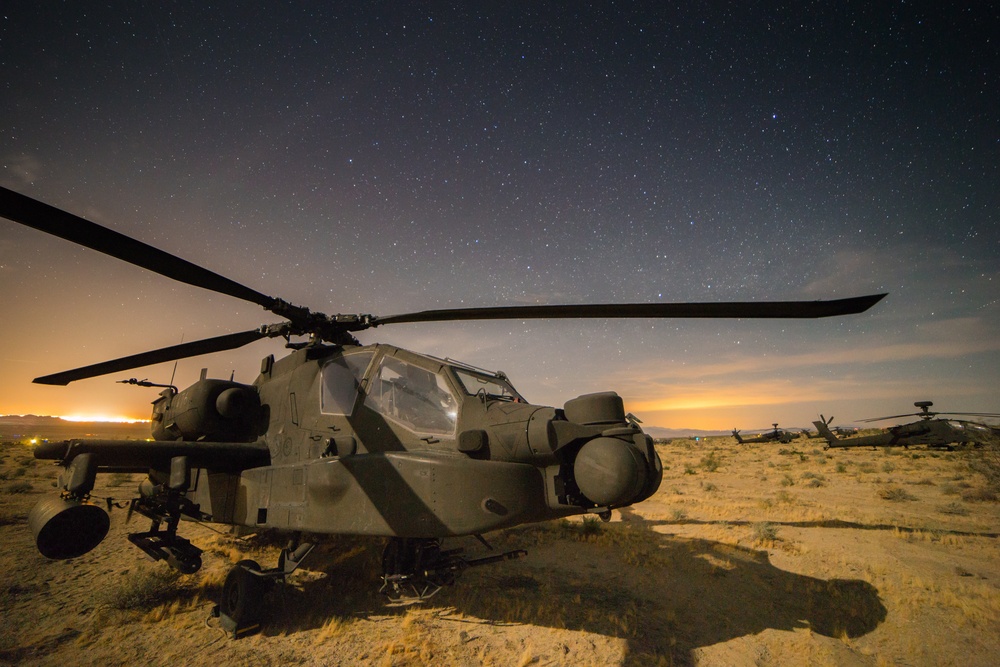 Apache Under Fort Irwin Stars