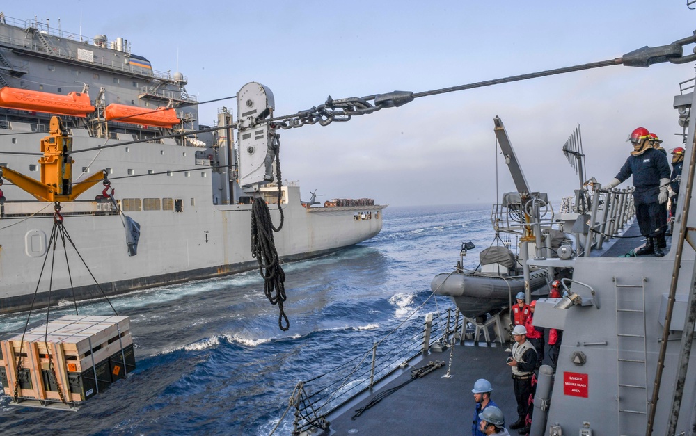 USS Wayne E. Meyer Conducts a Replenishment-at-Sea