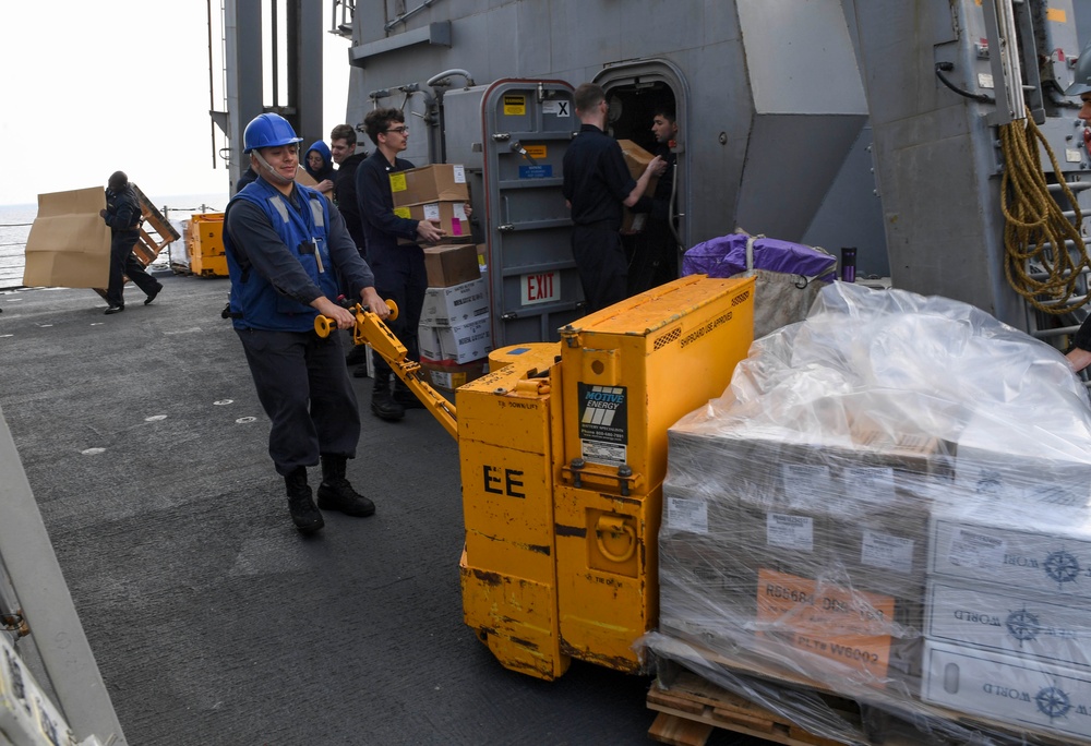 USS Wayne E. Meyer Conducts a Replenishment-at-Sea