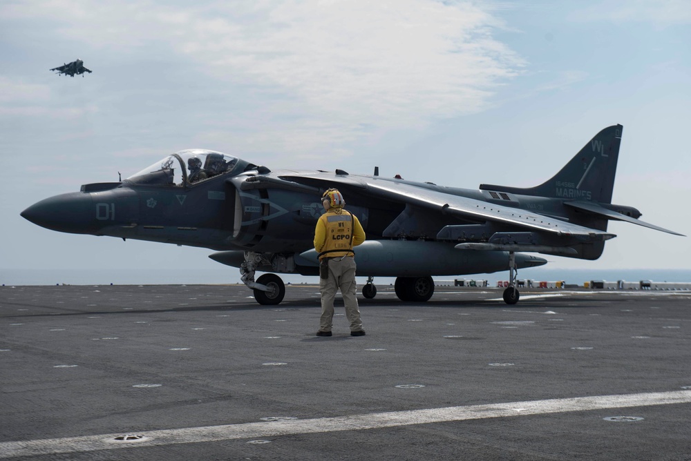 “Tomcats” of Marine Attack Squadron (VMA) 311, embark the amphibious assault ship USS Bonhomme Richard (LHD 6)