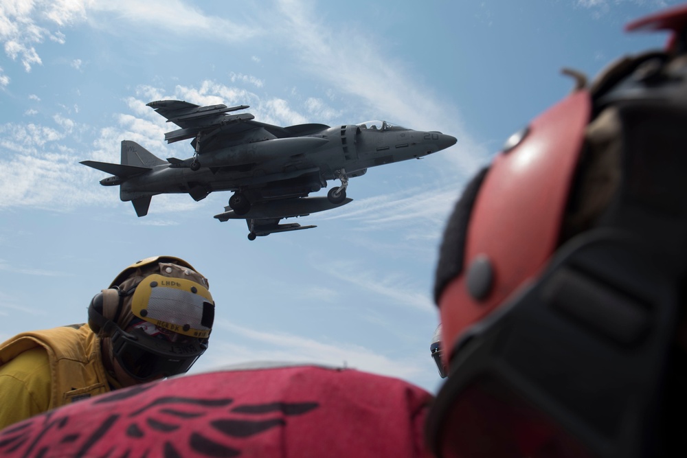 “Tomcats” of Marine Attack Squadron (VMA) 311, embark the amphibious assault ship USS Bonhomme Richard (LHD 6)