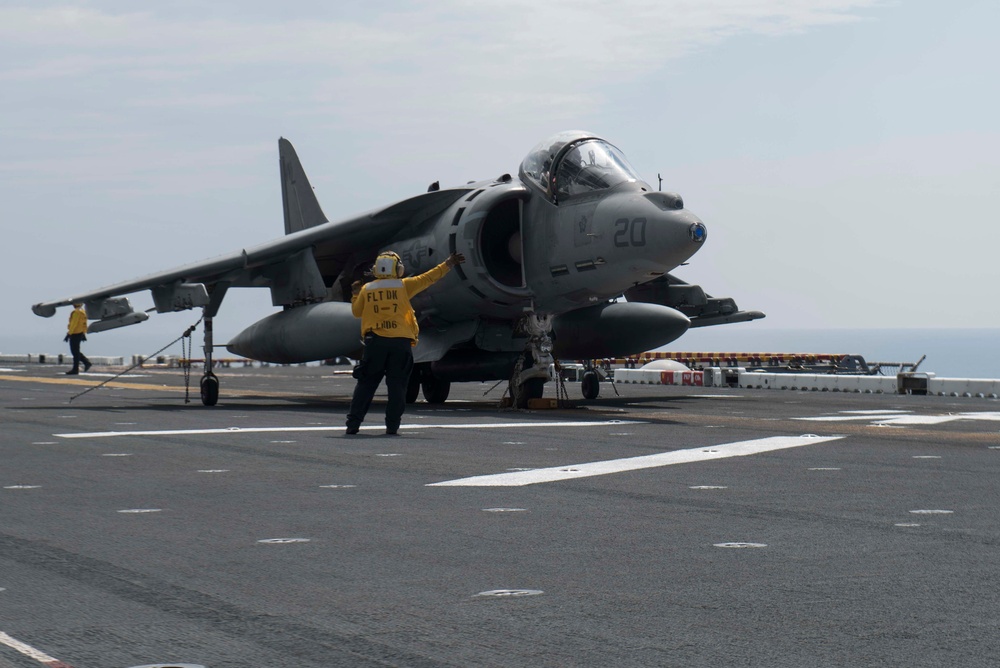 “Tomcats” of Marine Attack Squadron (VMA) 311, embark the amphibious assault ship USS Bonhomme Richard (LHD 6)