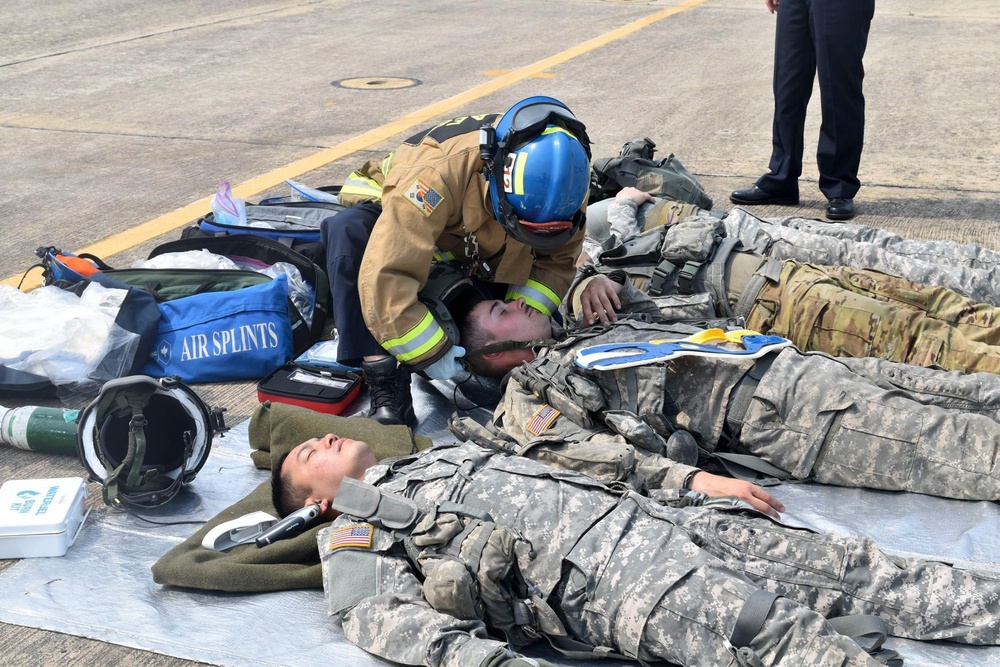 Chinook Helicopter Practices at Camp Walker