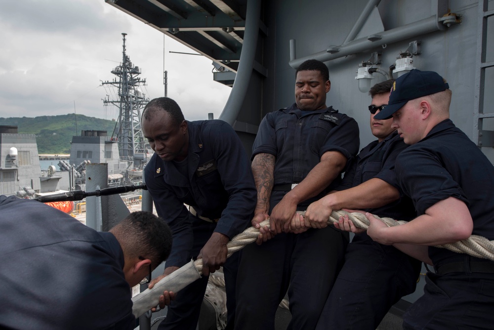 USS Bonhomme Richard (LHD 6) Arrives in White Beach, Okinawa, Japan