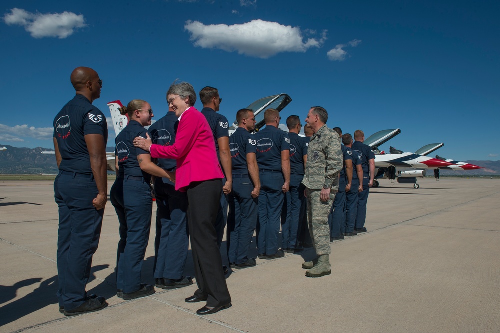 SECAF and CSAF meet Thunderbirds