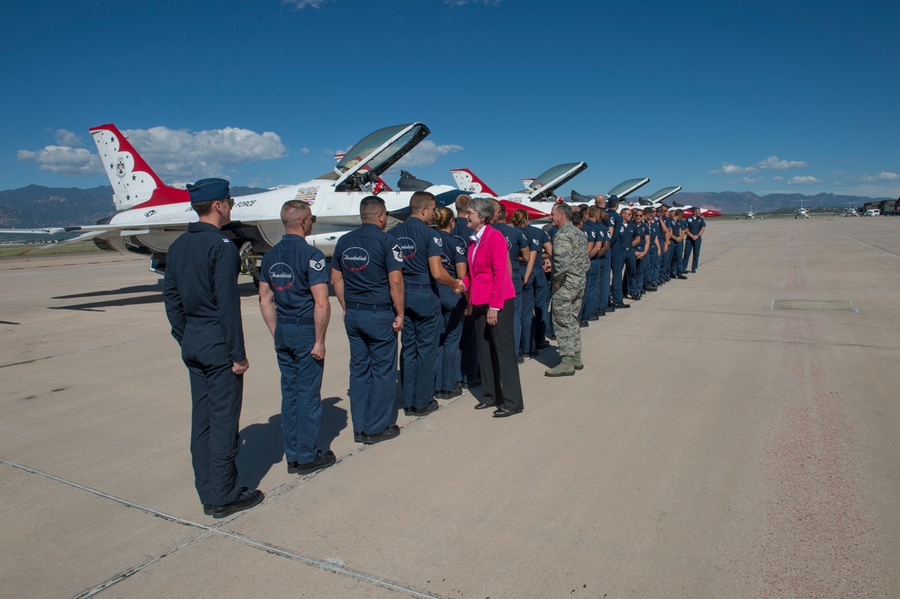 SECAF and CSAF meet Thunderbirds