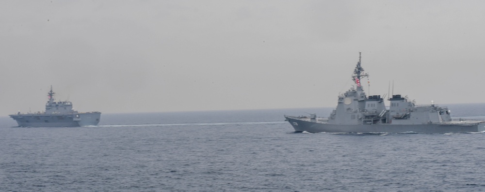 Carl Vinson and Ronald Reagan Carrier Strike Groups Join JMSDF for a Photo Exercise