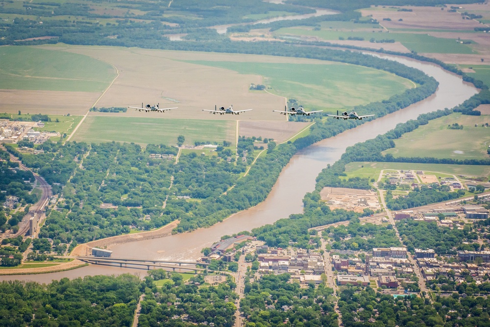 A-10 Formation fly over Kansas