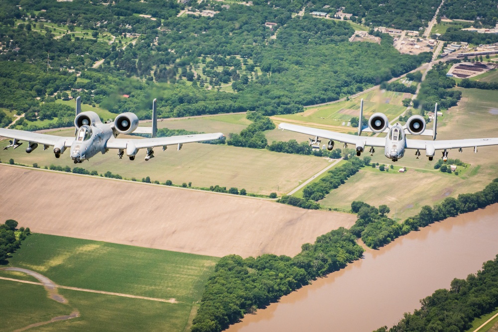 A-10 Formation fly over Kansas